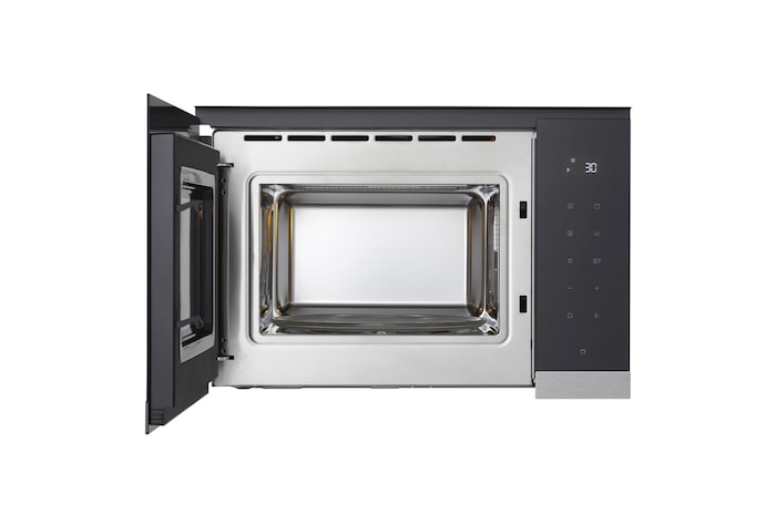 Foto frontale del forno microonde MG7Z2593D con sportello aperto